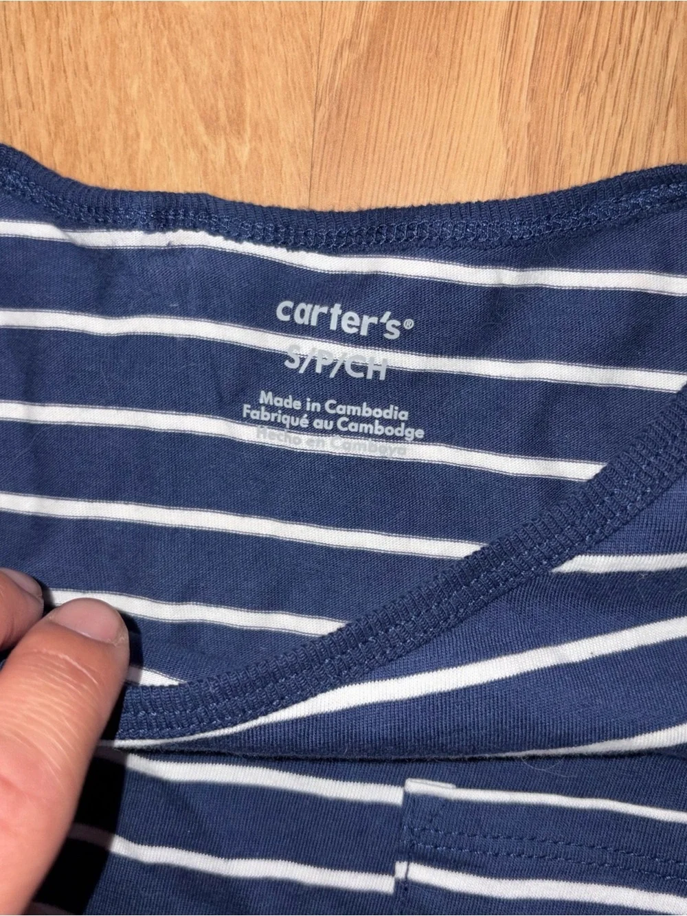 NEW! Carter's Navy & White Striped Long-Sleeve Peplum Top for girls Sz S